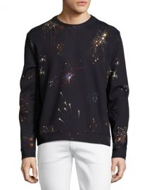 Valentino Fireworks Neoprene Sweatshirt  at Neiman Marcus